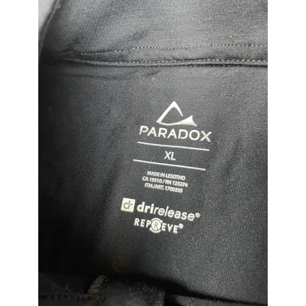 Paradox Shirt Mens XL Black 1/4 Zip Merino Wool Pullover Preppy Layer Repreve - Picture 3 of 9